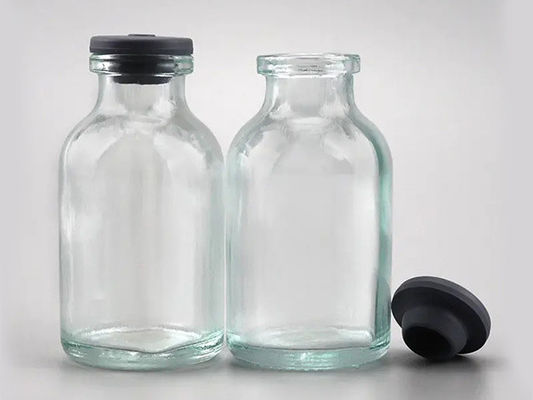 10 ml klare geformte Glasflasche USP Typ II mit Gummiverschluss