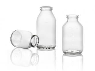Einfache Versiegelung mit offenem Ende 50 ml klare Infusionsglasflasche mit 32 mm Hals